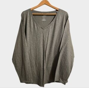 Sonoma The Everyday Tee Women's 2X Sage Blouse Shimmer Flowy Light Casual-Formal